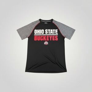 Ohio State Buckeyes Men Medium Performance Raglan T-Shirt Black Athletic College